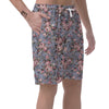 Vintage Pink Rose Flower Print Men's Shorts-grizzshop