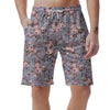 Vintage Pink Rose Flower Print Men's Shorts-grizzshop