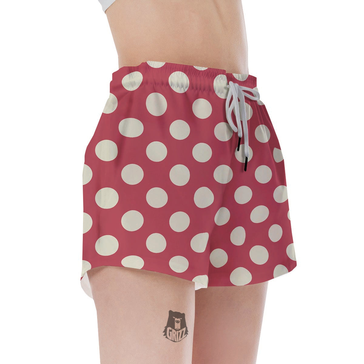 Vintage Red Polka Dot Women's Shorts-grizzshop