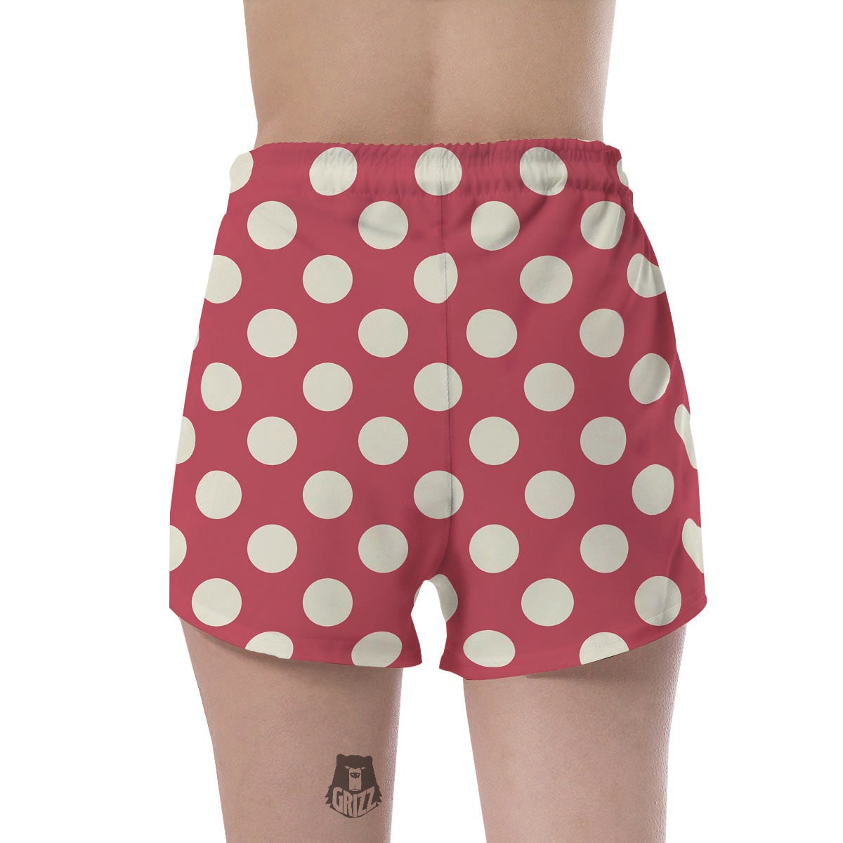 Vintage Red Polka Dot Women's Shorts-grizzshop