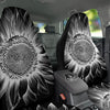 Vintage Sunflower White And Black Print Car Seat Covers-grizzshop