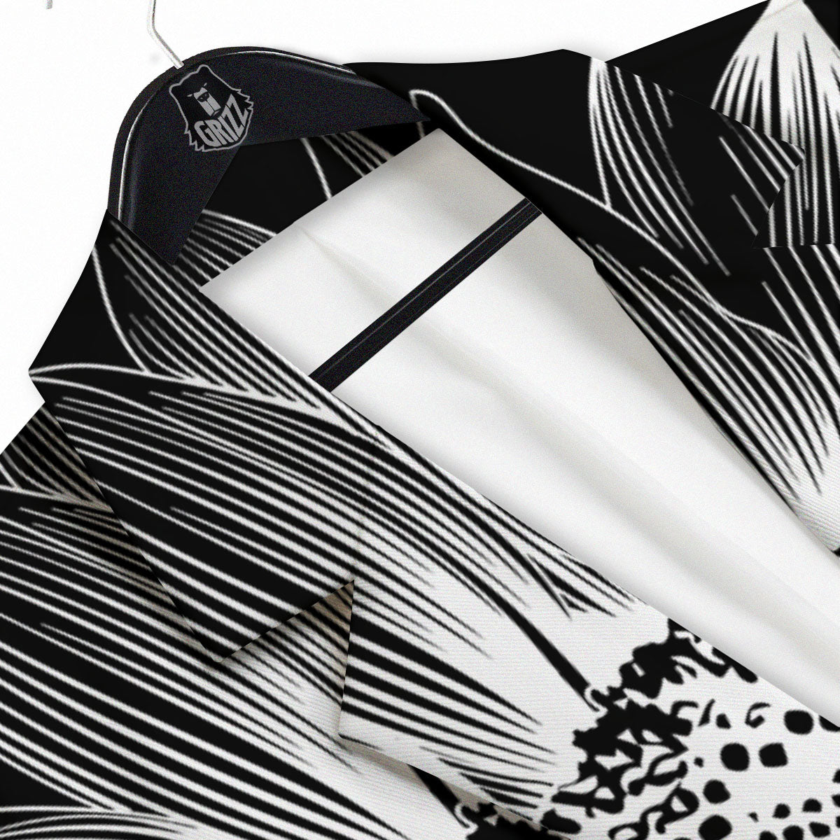 Vintage Sunflower White And Black Print Men's Sport Coat-grizzshop