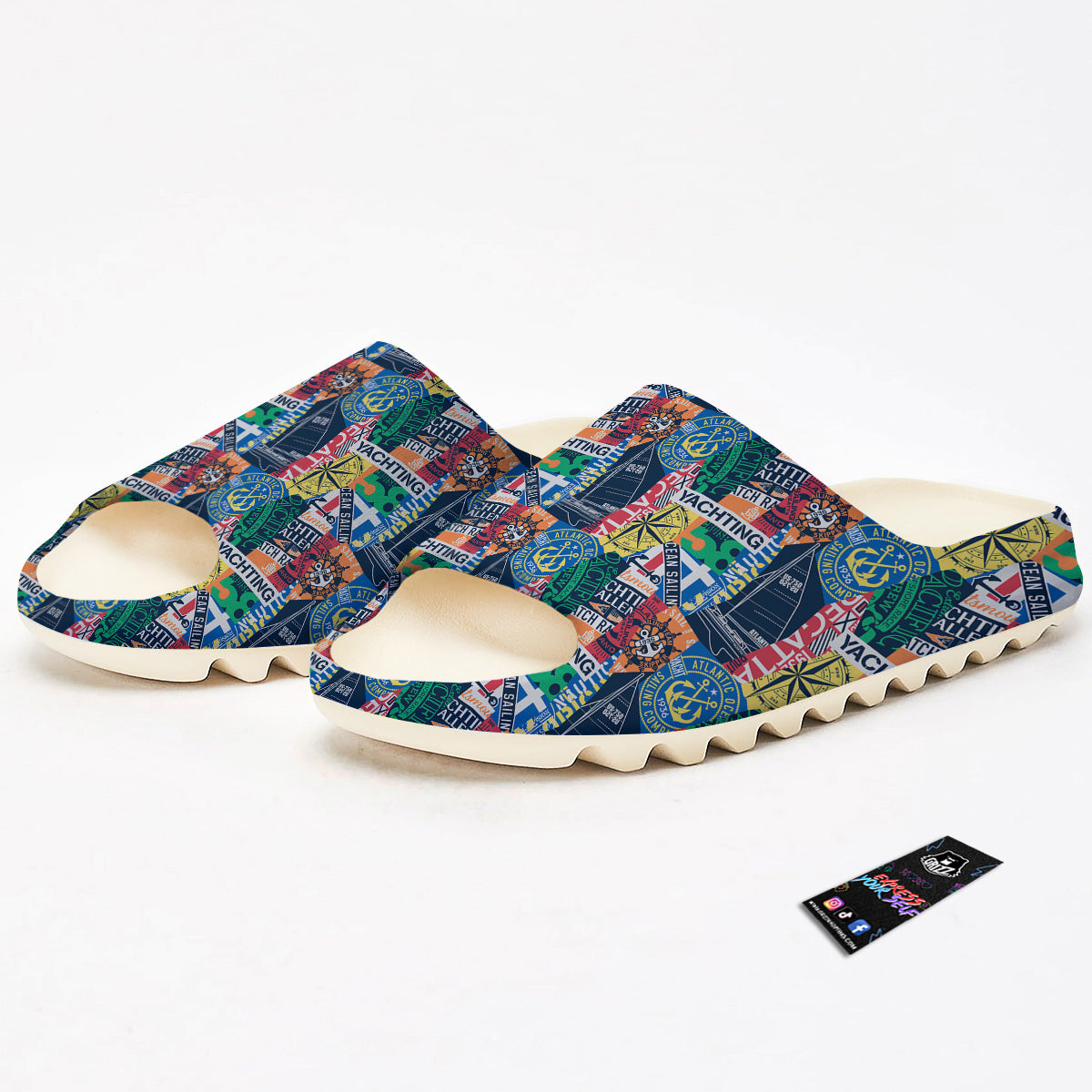 Vintage Nautical Style Colorful Print Pattern Sandals-grizzshop