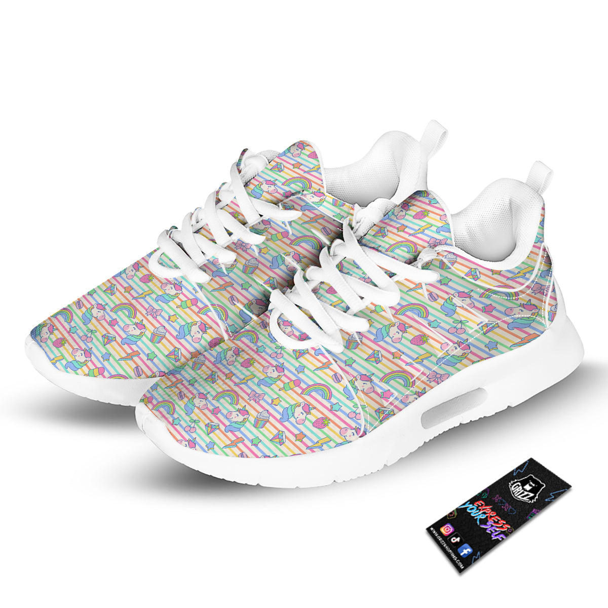 Vinyl Record Blue Print Pattern Tennis Shoes-grizzshop