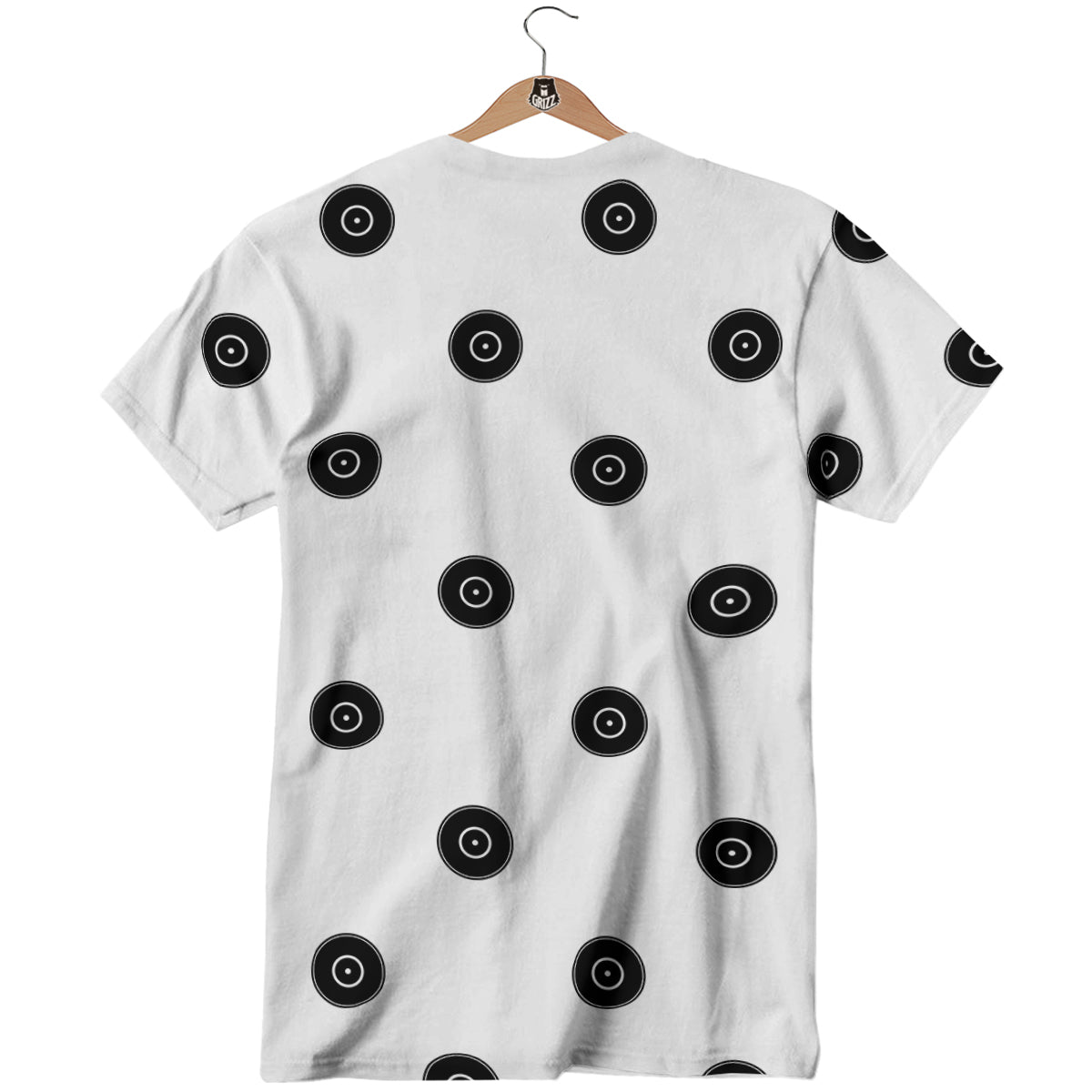 Vinyl White And Black Print Pattern T-Shirt-grizzshop