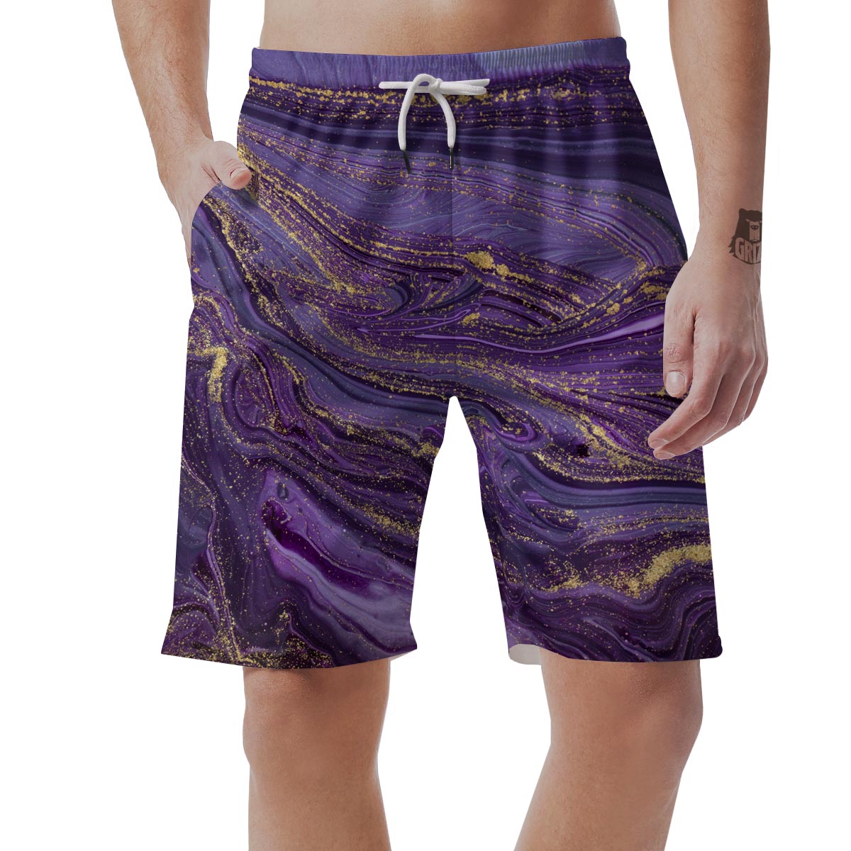 Violet Marble Men's Shorts-grizzshop