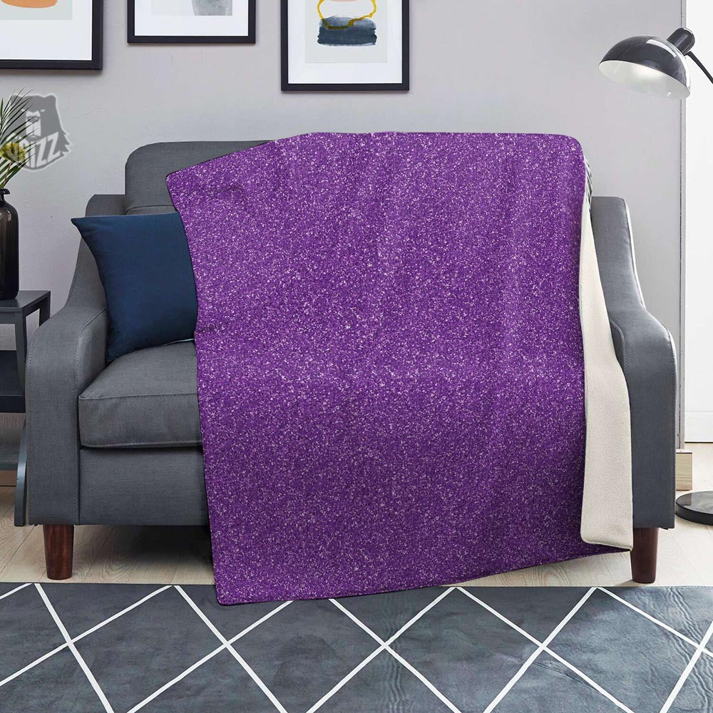Violet Purple Glitter Artwork Print Blanket-grizzshop