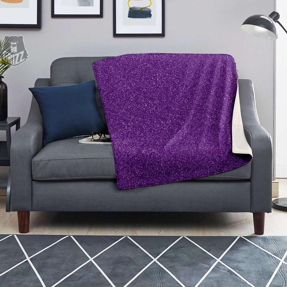 Violet Purple Glitter Artwork Print Blanket-grizzshop