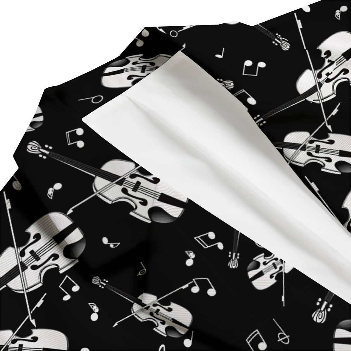 Violin Pattern Print Men's Blazer-grizzshop