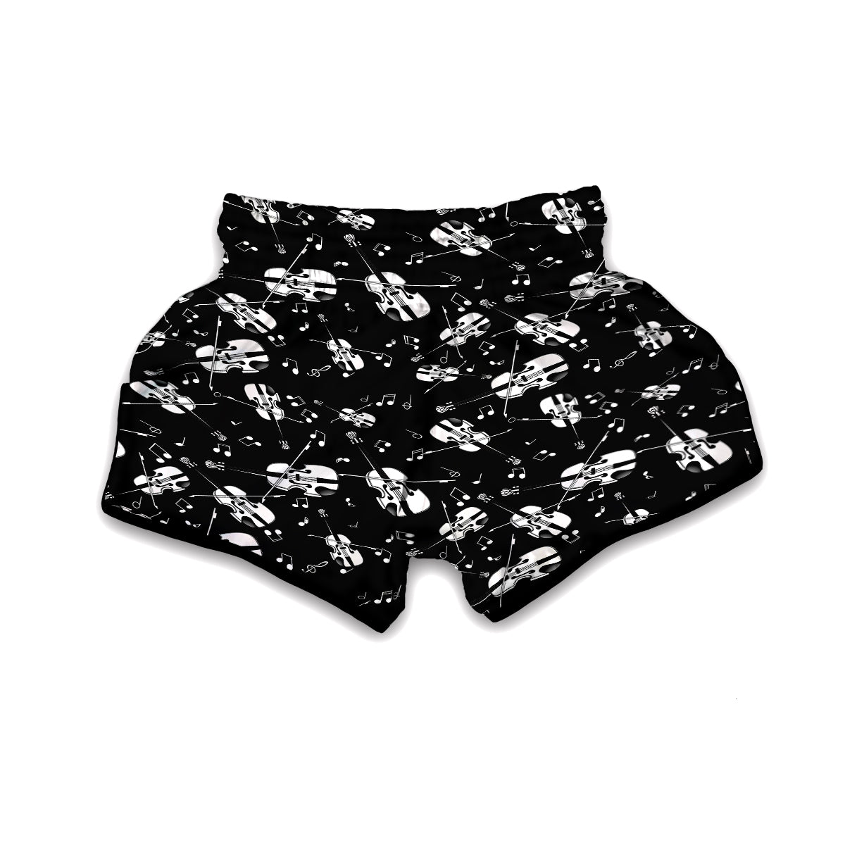 Violin Pattern Print Muay Thai Boxing Shorts-grizzshop