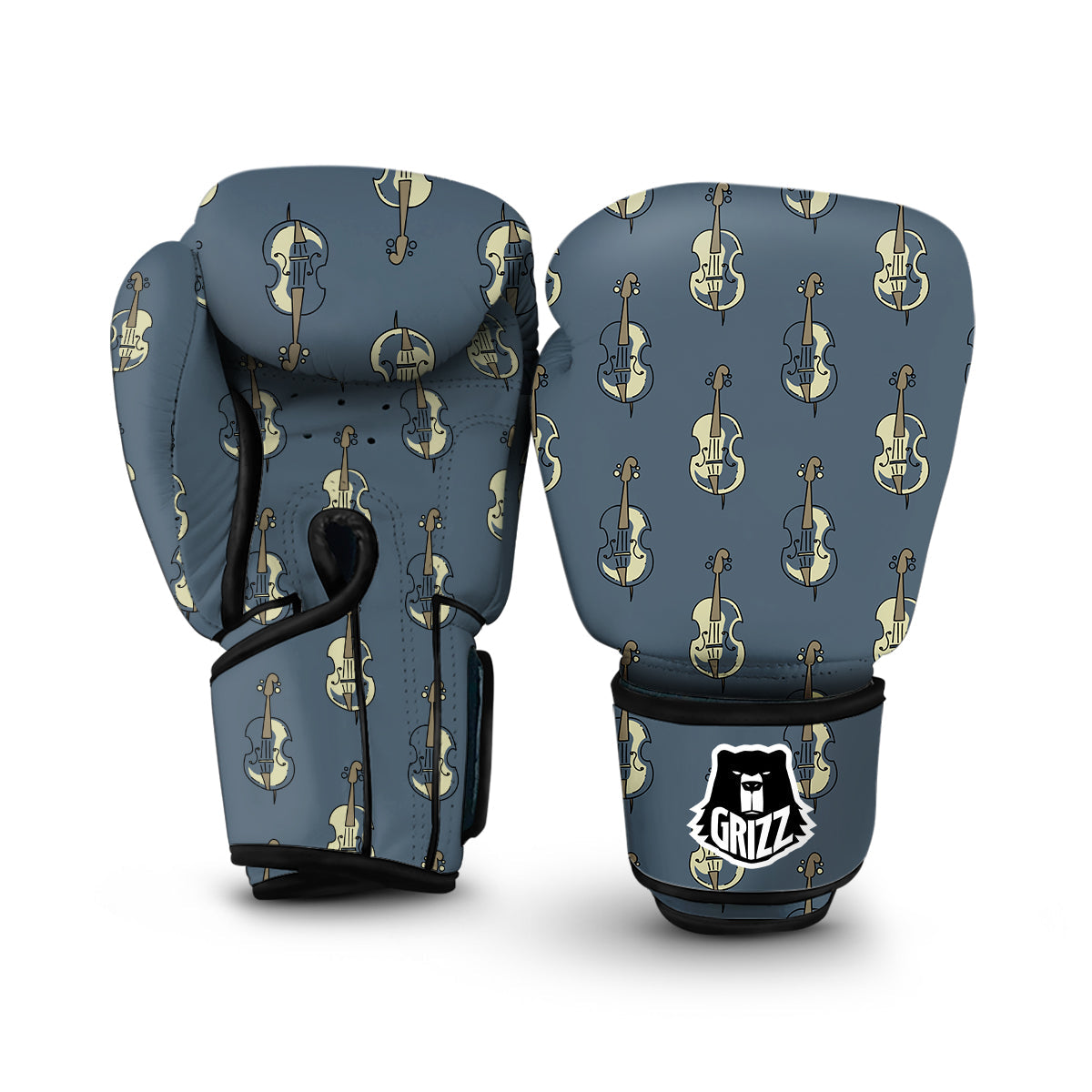 Violin Print Pattern Boxing Gloves-grizzshop