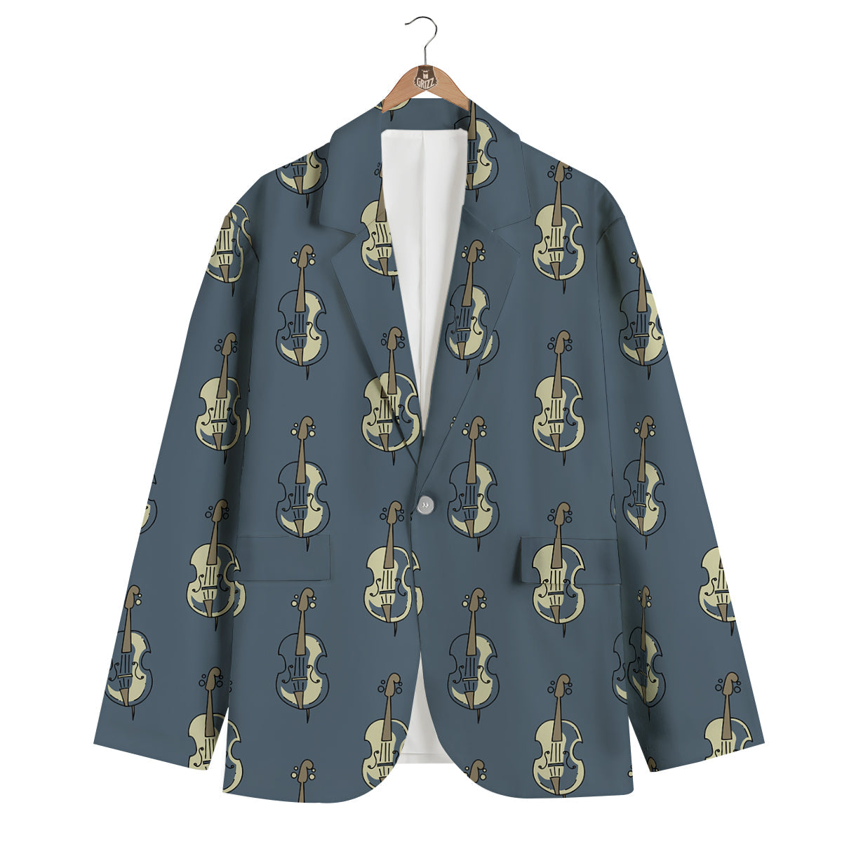 Violin Print Pattern Men's Blazer-grizzshop
