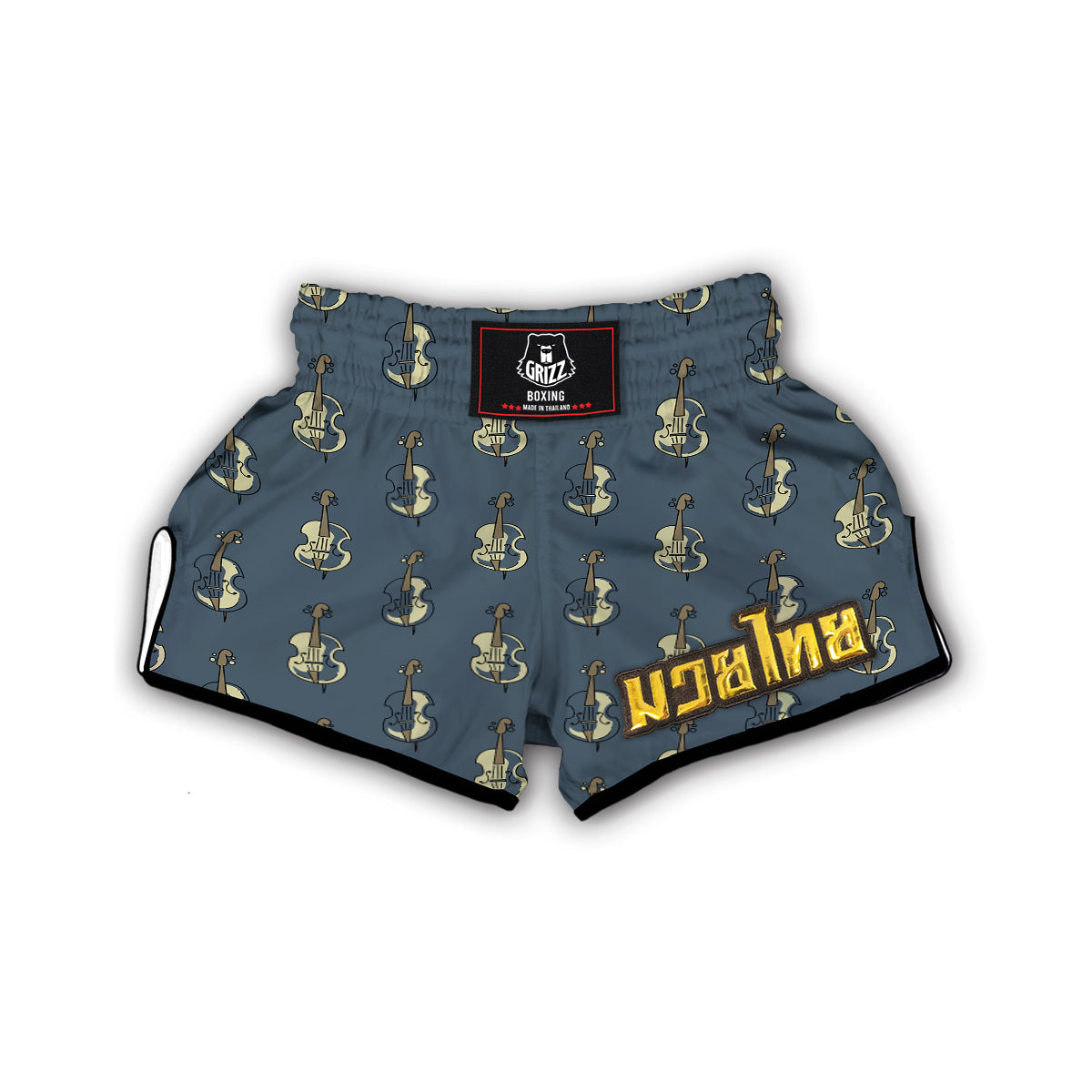 Violin Print Pattern Muay Thai Boxing Shorts-grizzshop