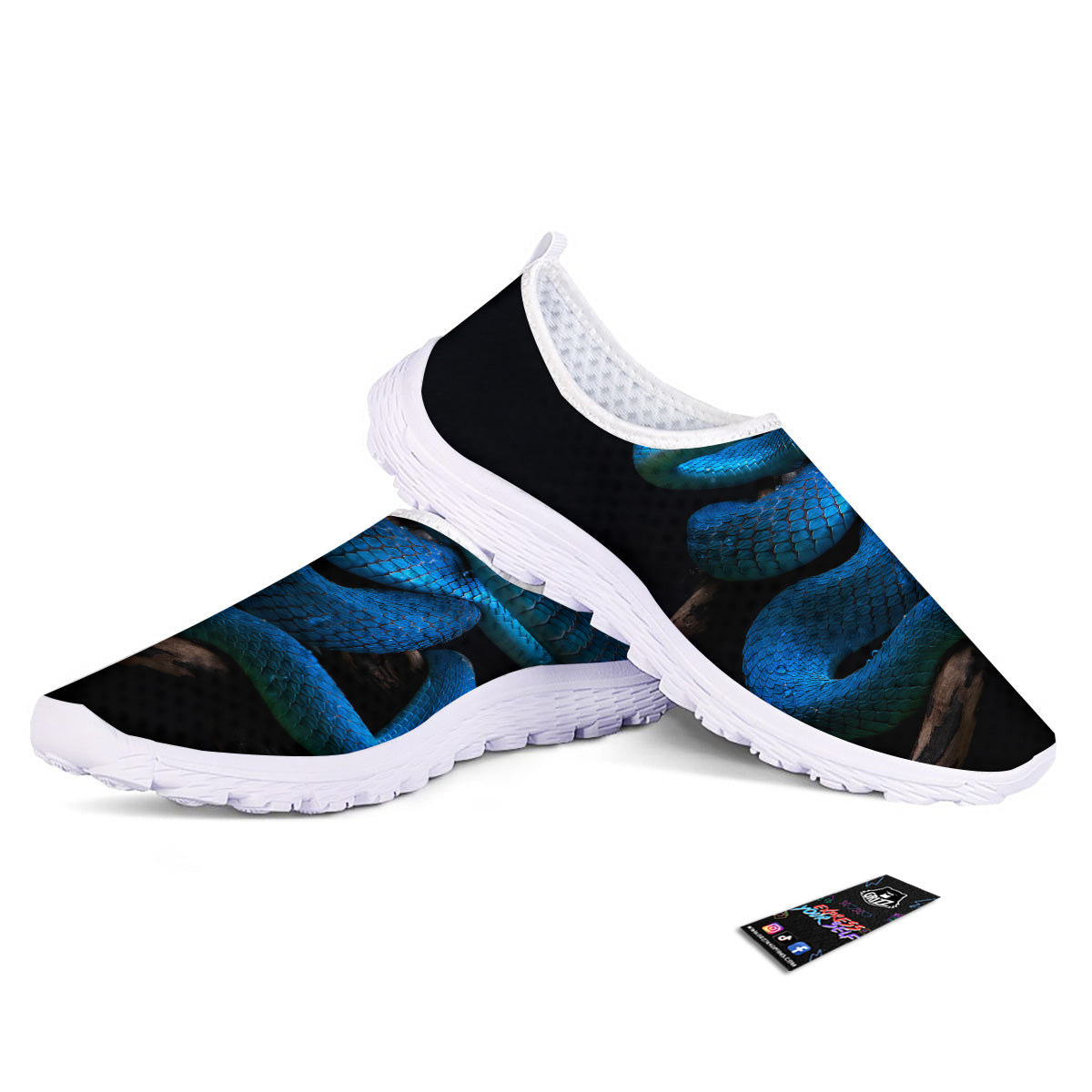 Viper Snake Blue Pit Print Nurse Shoes-grizzshop