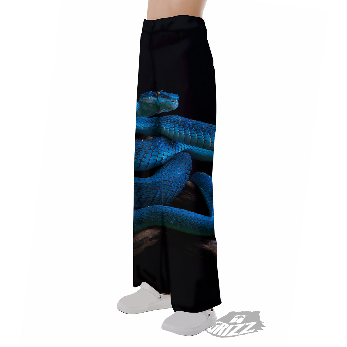 Viper Snake Blue Pit Print Pajama Pants-grizzshop
