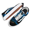 Viper Snake Blue Pit Print Skate Shoes-grizzshop