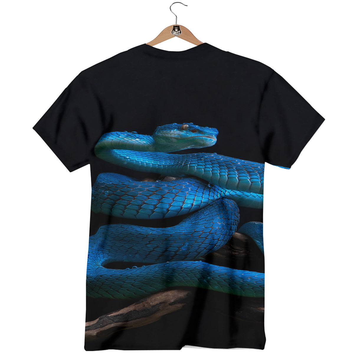 Viper Snake Blue Pit Print T-Shirt-grizzshop