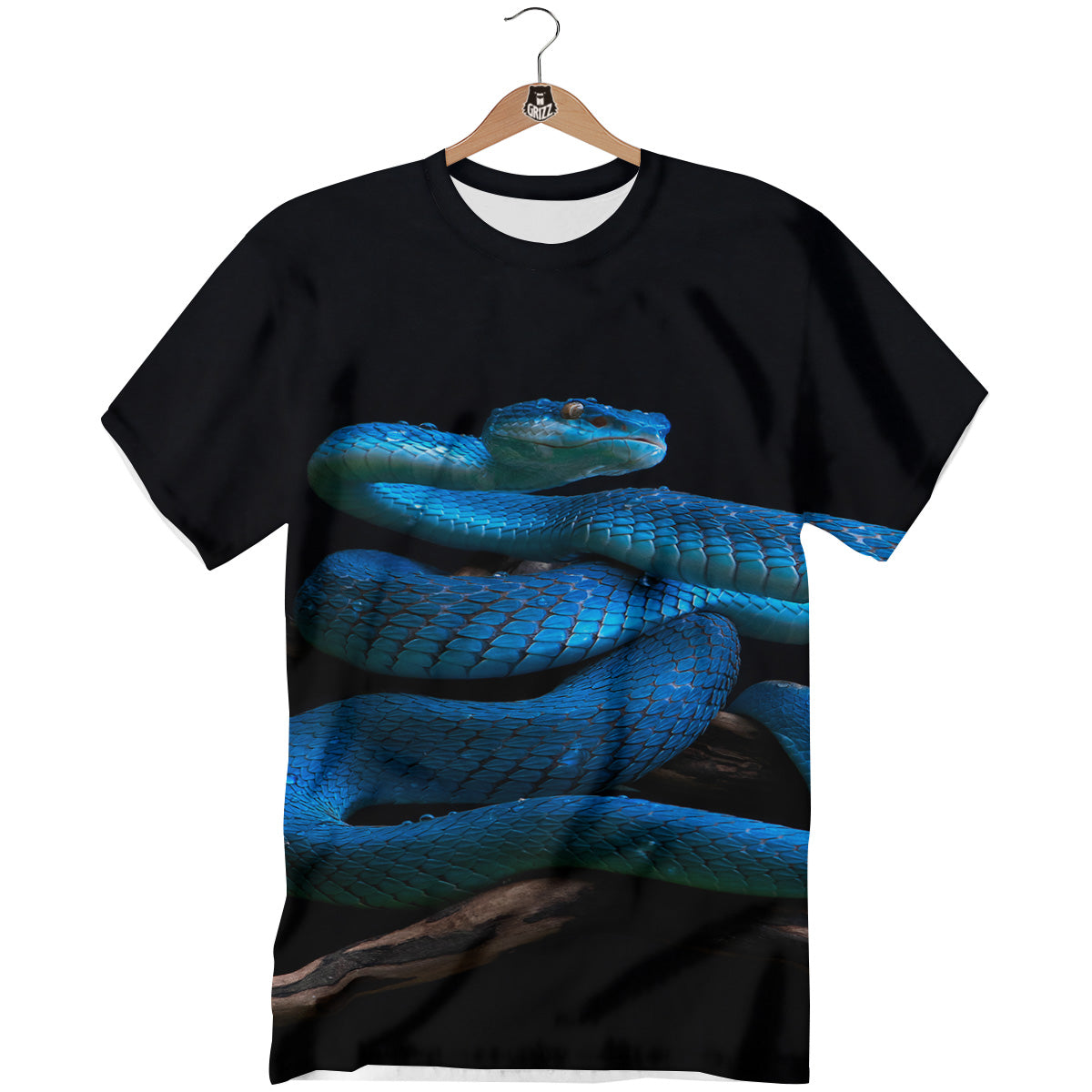 Viper Snake Blue Pit Print T-Shirt-grizzshop