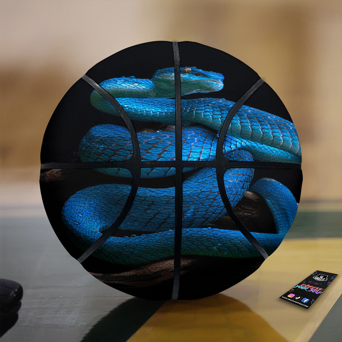 Viper Snake Blue Pit Print Basketball