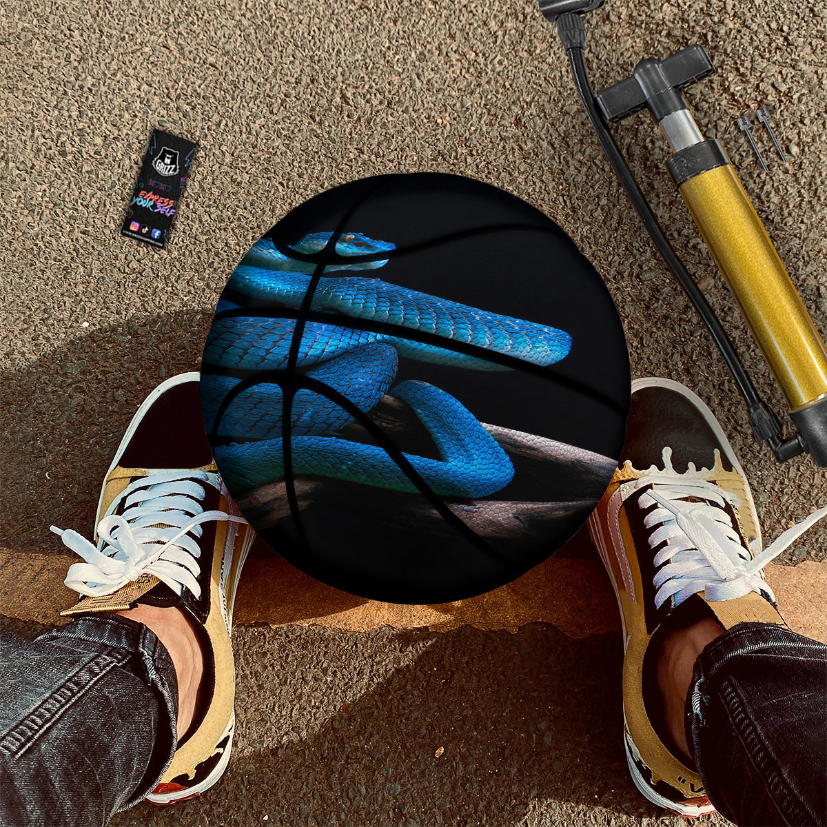 Viper Snake Blue Pit Print Basketball