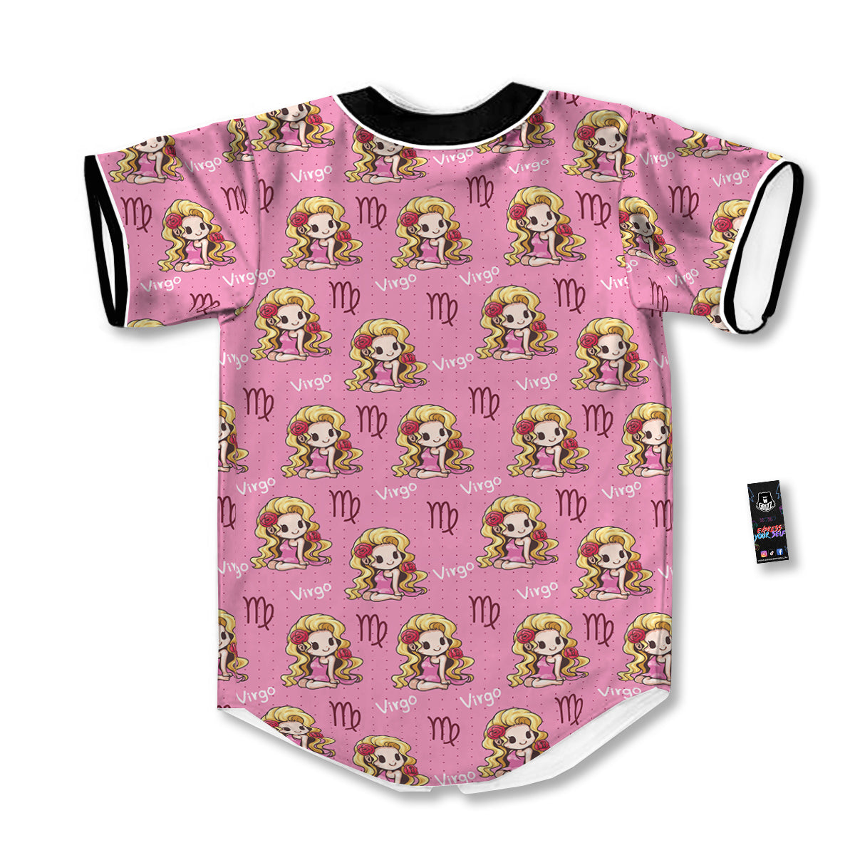 Virgo Cute Cartoon Print Pattern Baseball Jersey-grizzshop