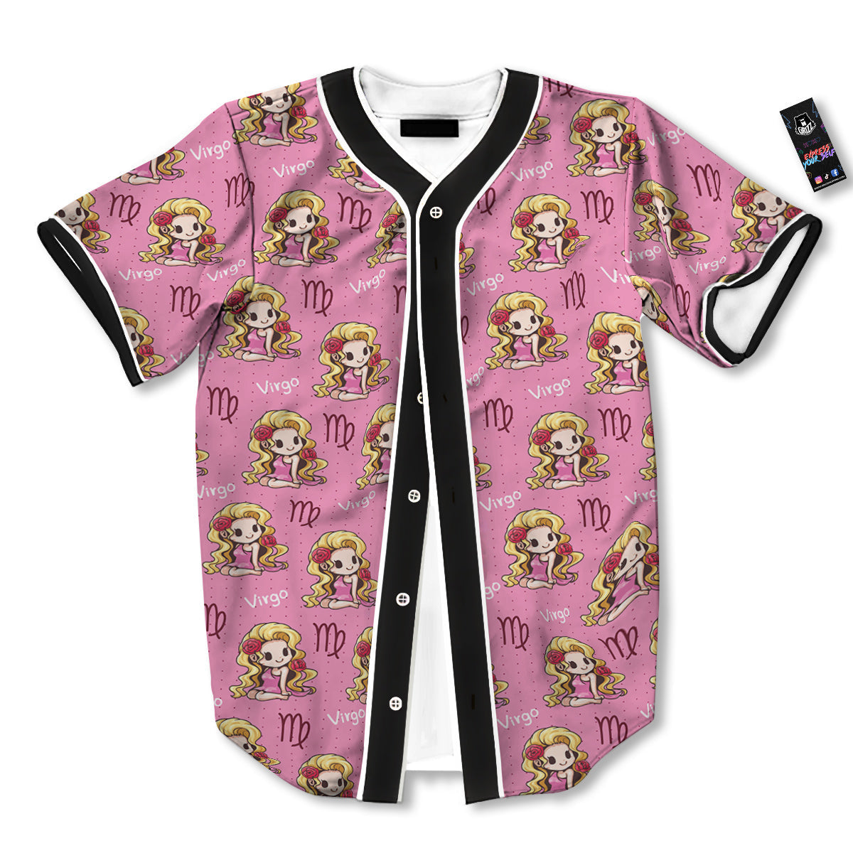 Virgo Cute Cartoon Print Pattern Baseball Jersey-grizzshop
