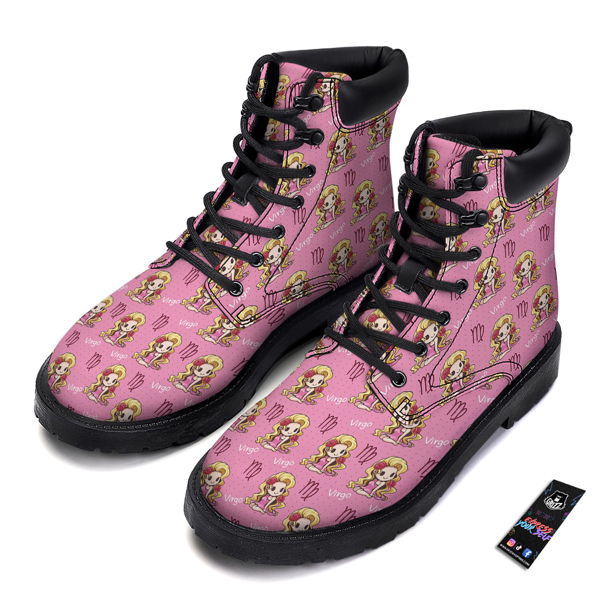 Virgo Cute Cartoon Print Pattern Boots-grizzshop