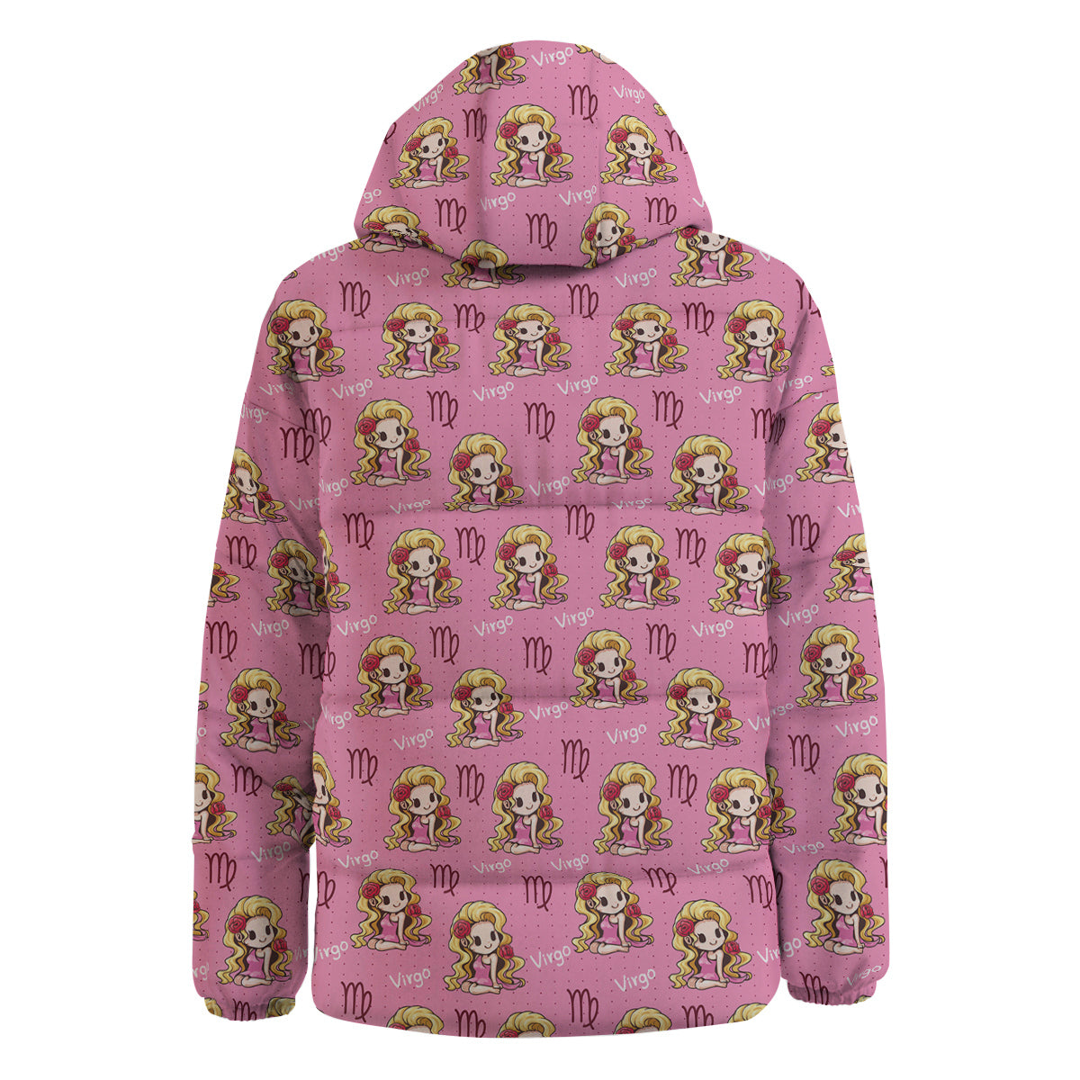 Virgo Cute Cartoon Print Pattern Down Jacket-grizzshop