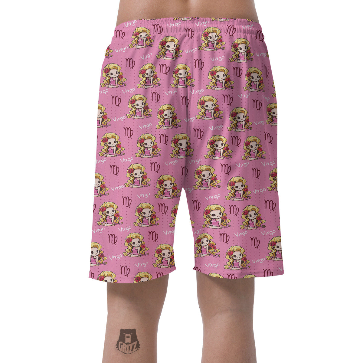 Virgo Cute Cartoon Print Pattern Men's Shorts-grizzshop