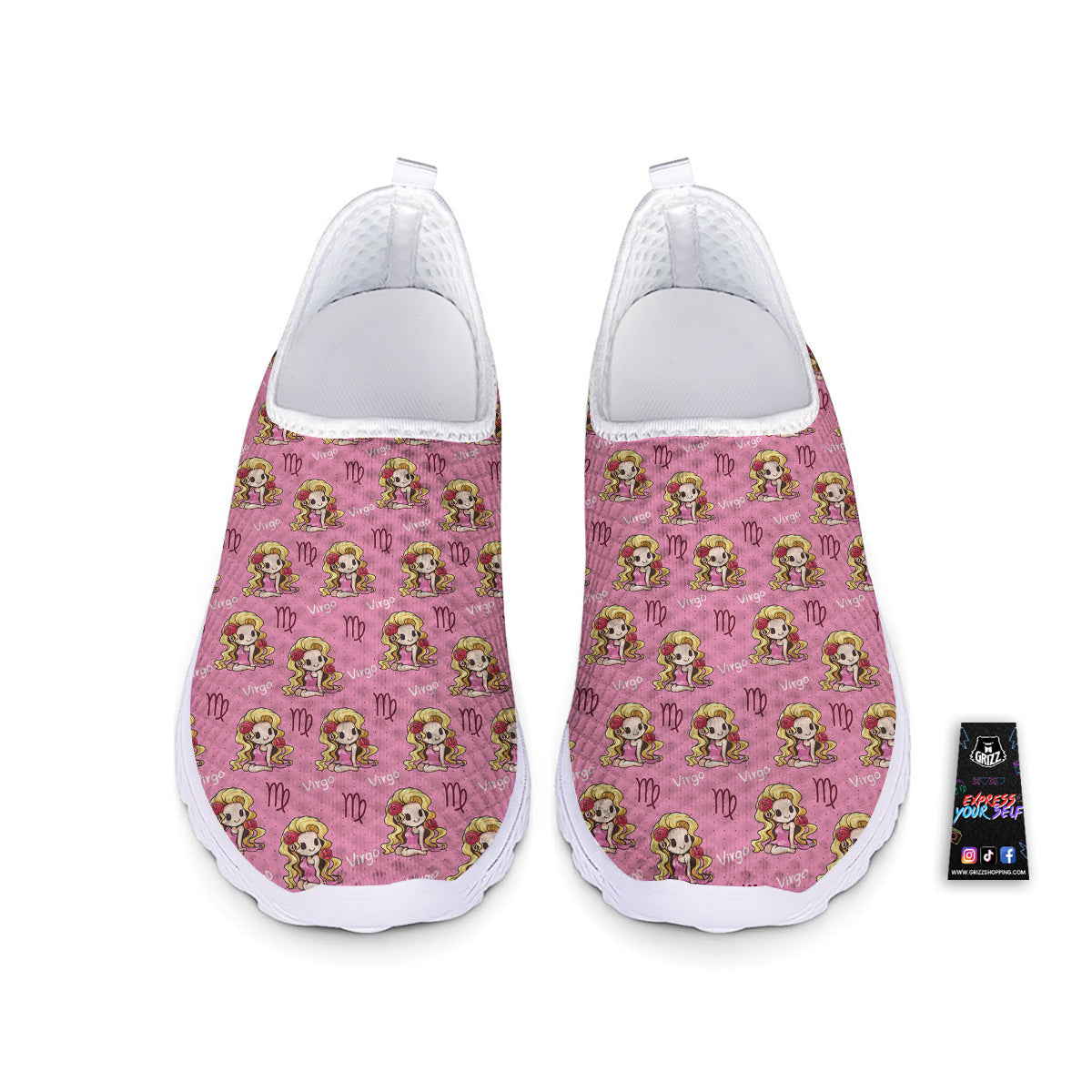 Virgo Cute Cartoon Print Pattern Nurse Shoes-grizzshop