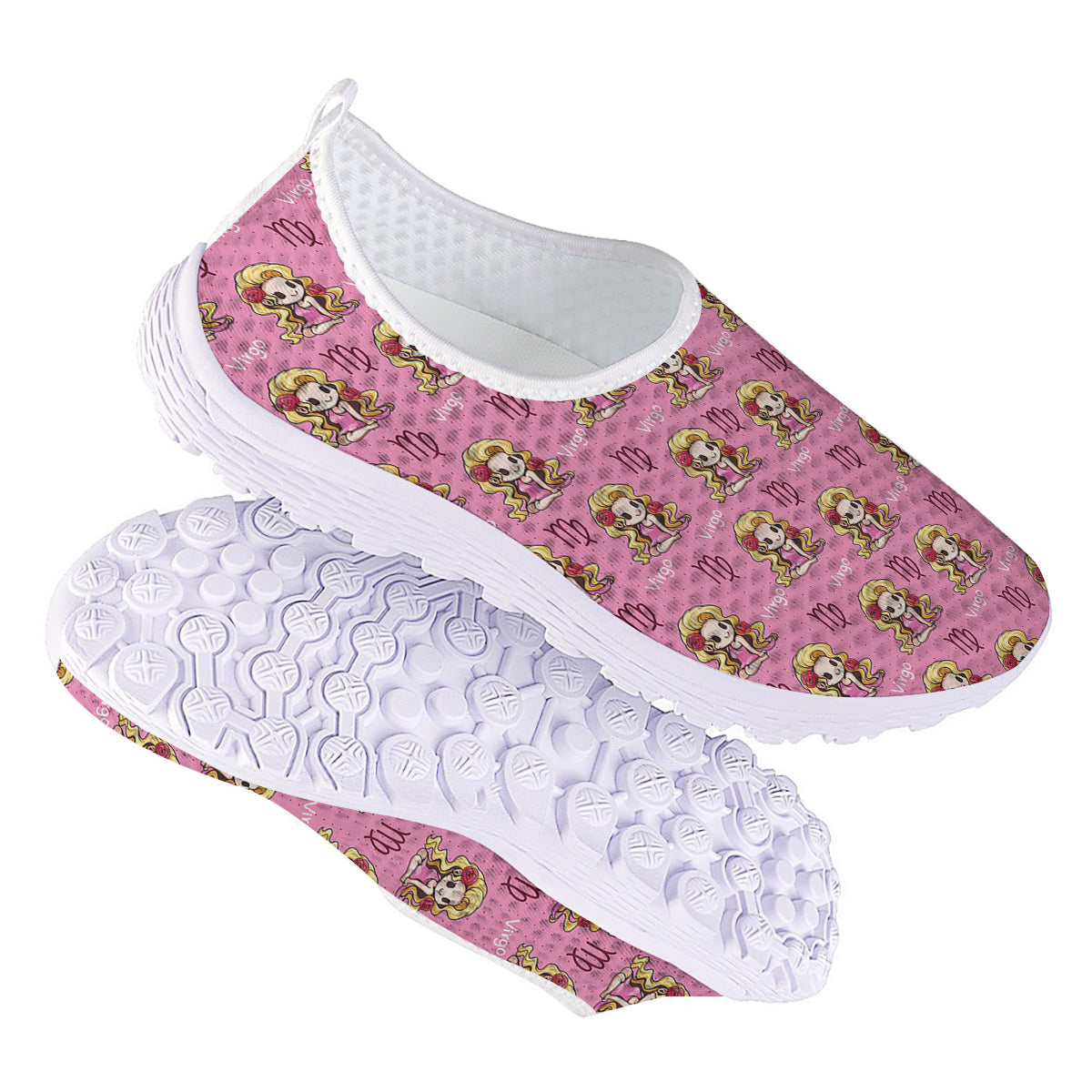 Virgo Cute Cartoon Print Pattern Nurse Shoes-grizzshop