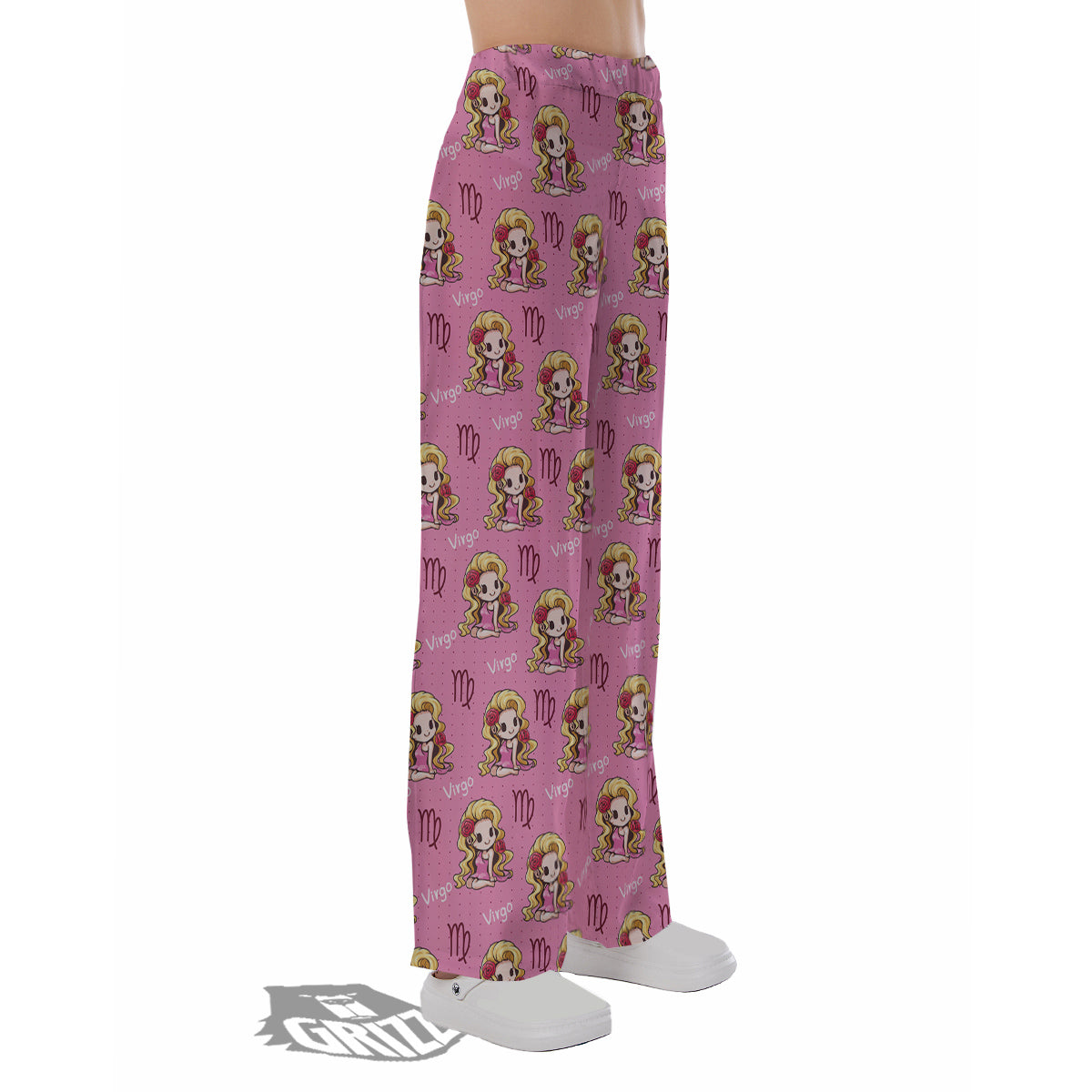 Virgo Cute Cartoon Print Pattern Pajama Pants-grizzshop
