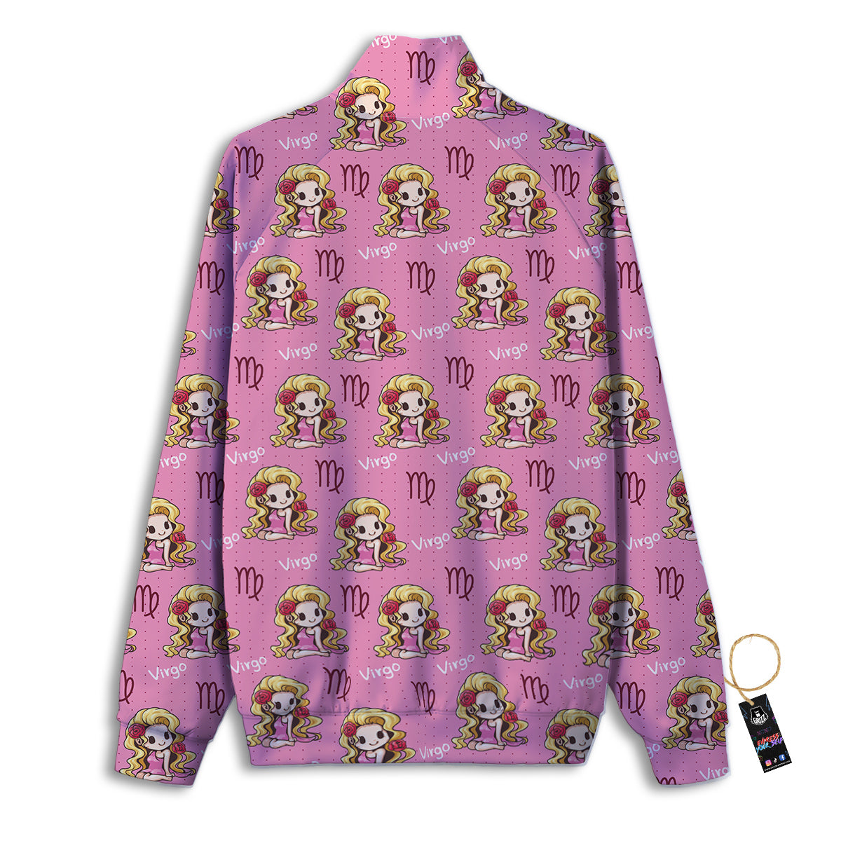 Virgo Cute Cartoon Print Pattern Track Jacket-grizzshop