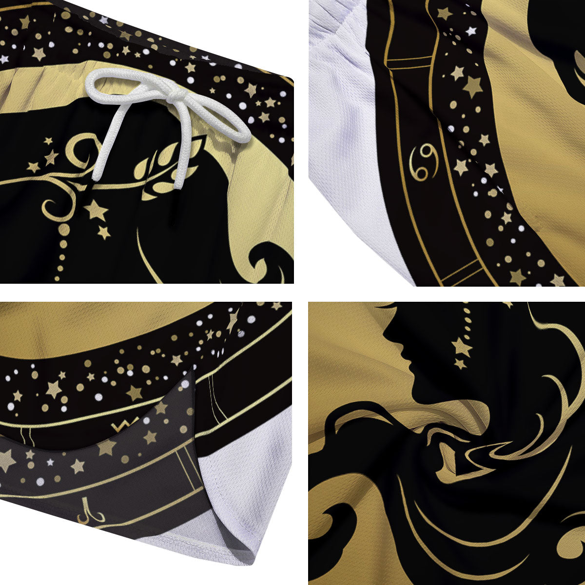 Virgo Sign Black And Gold Print Men's Running Shorts-grizzshop