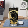 Virgo Sign Black And Gold Print Tumbler-grizzshop