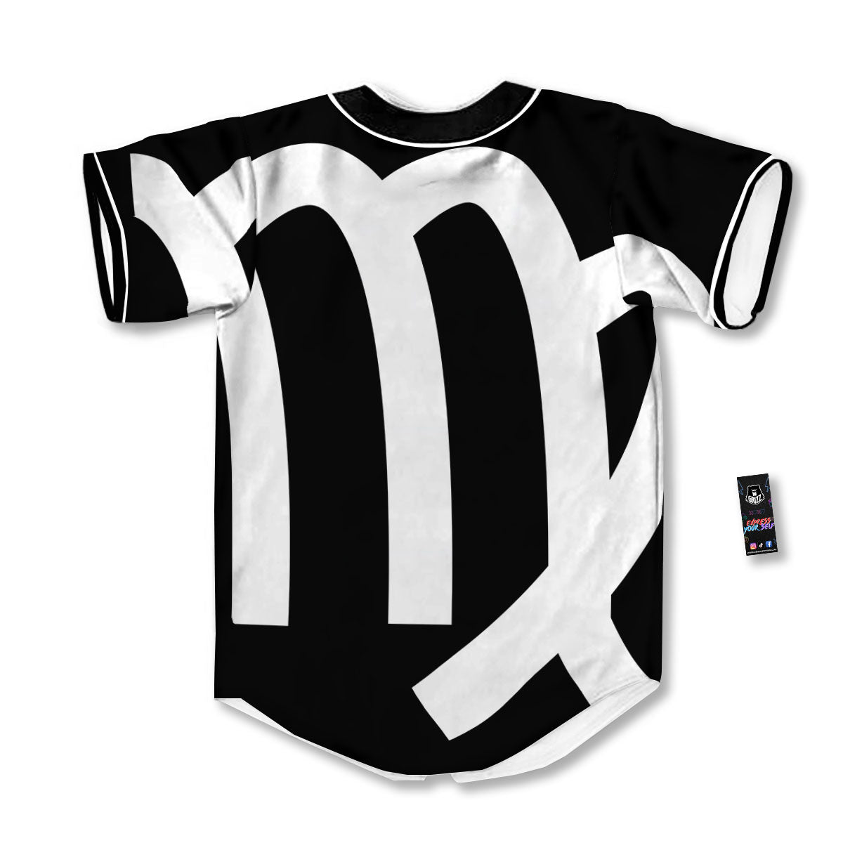 Virgo Sign White And Black Print Baseball Jersey-grizzshop