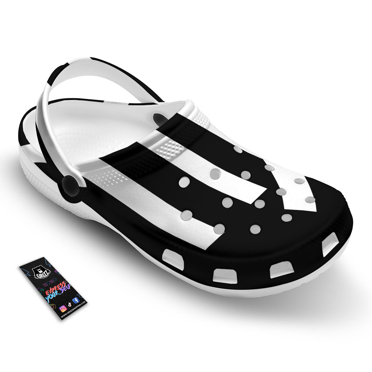 Virgo Sign White And Black Print Clog-grizzshop