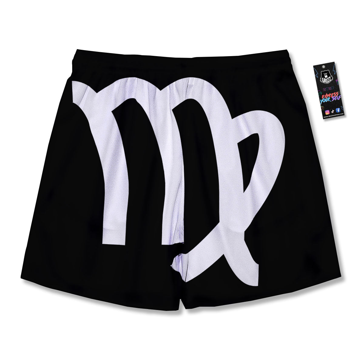 Virgo Sign White And Black Print Men's Running Shorts-grizzshop
