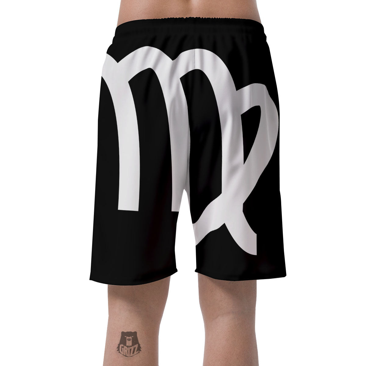 Virgo Sign White And Black Print Men's Shorts-grizzshop
