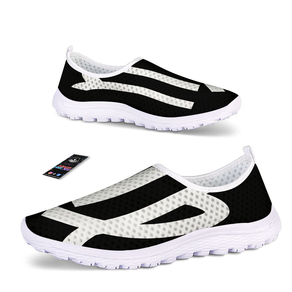 Virgo Sign White And Black Print Nurse Shoes-grizzshop