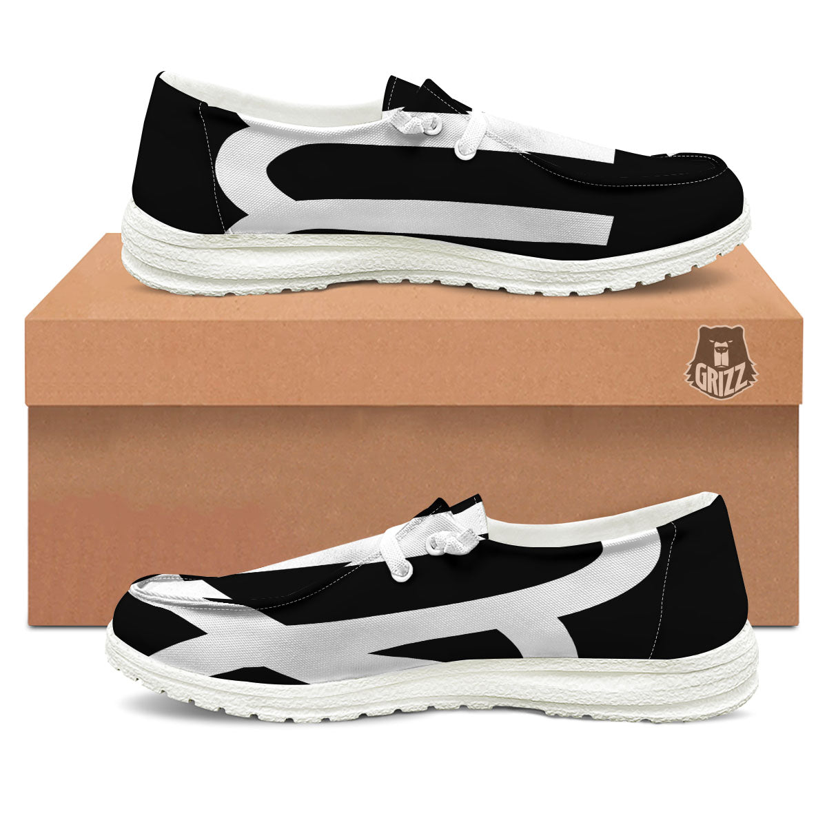 Virgo Sign White And Black Print White Loafers-grizzshop