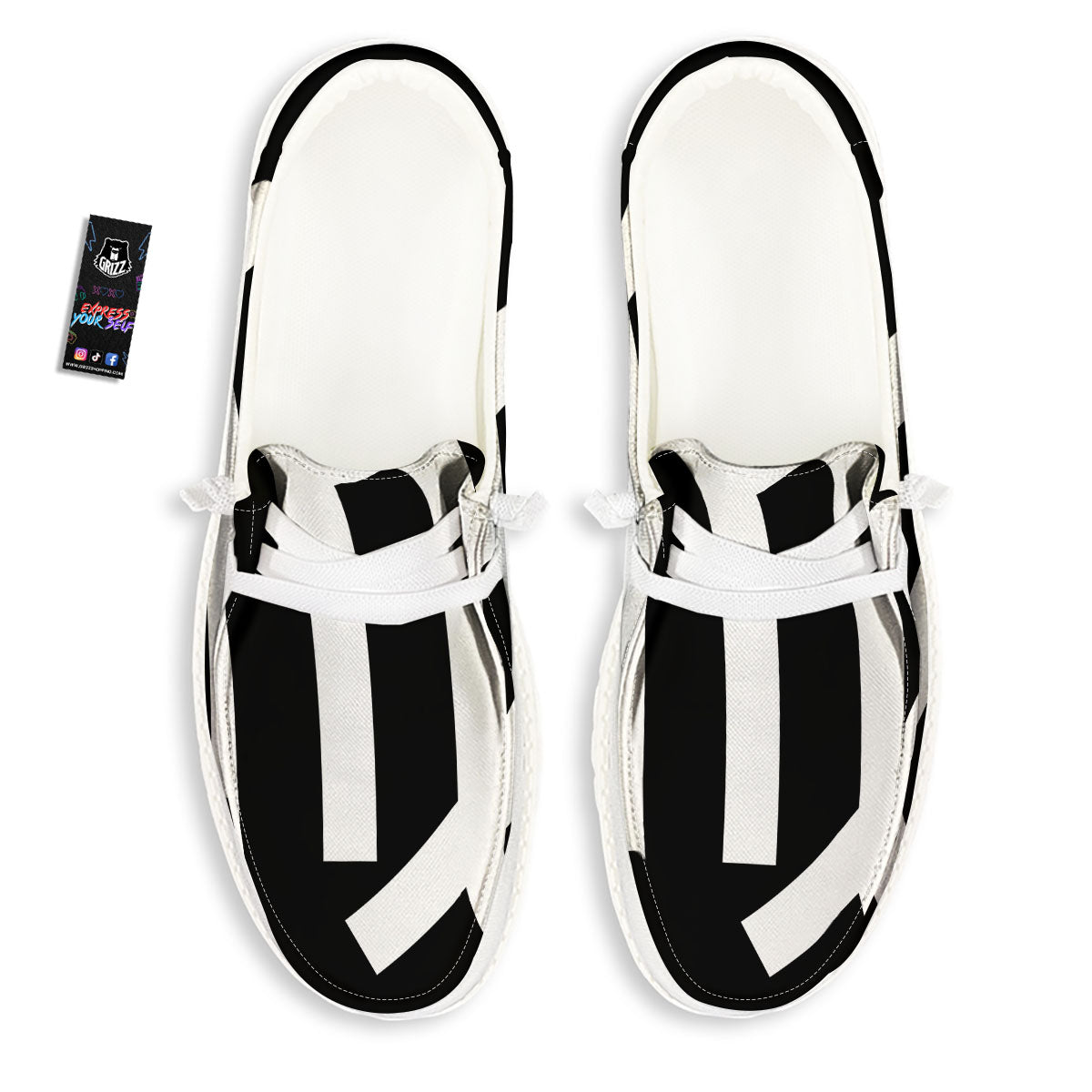 Virgo Sign White And Black Print White Loafers-grizzshop