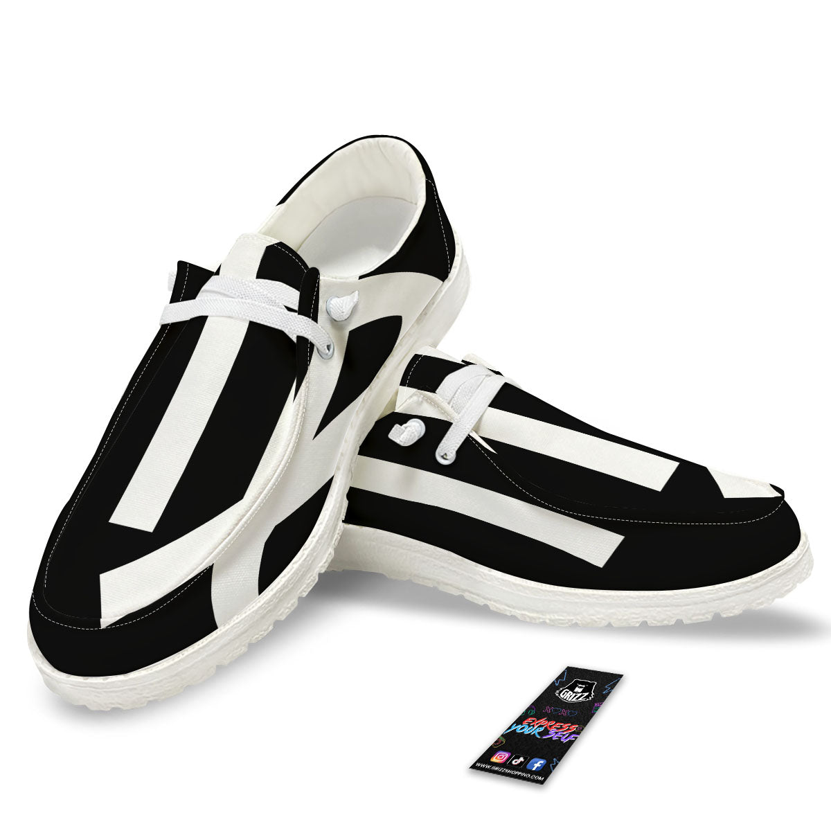 Virgo Sign White And Black Print White Loafers-grizzshop