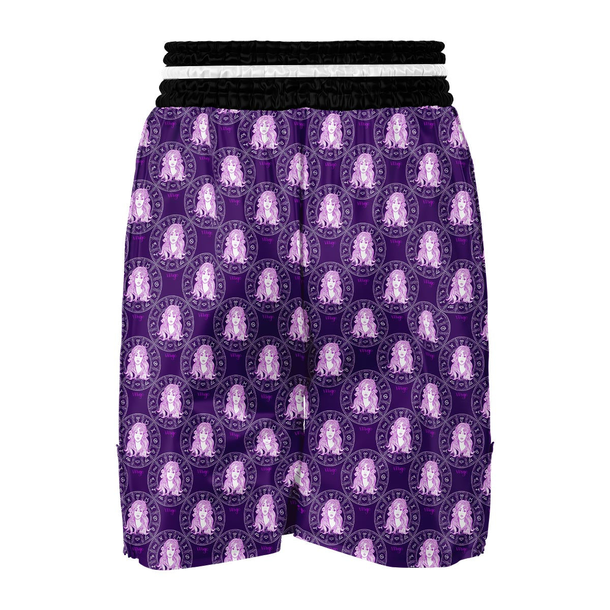 Virgo Zodiac Pattern Print Boxing Shorts-grizzshop