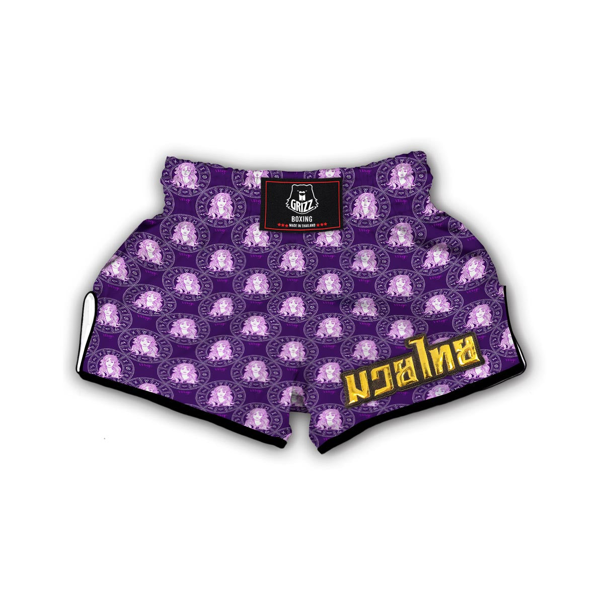 Virgo Zodiac Pattern Print Muay Thai Boxing Shorts-grizzshop