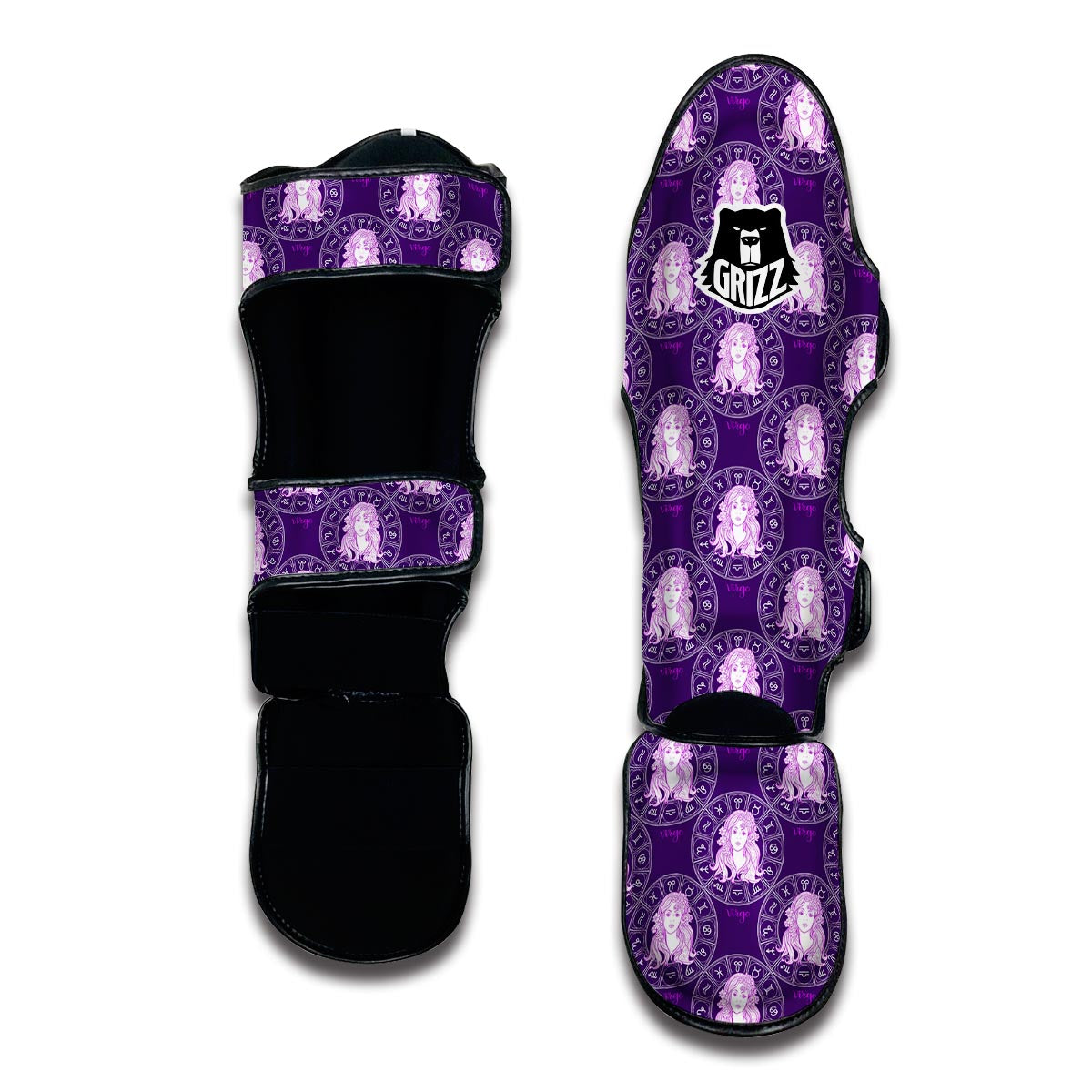 Virgo Zodiac Pattern Print Muay Thai Shin Guards-grizzshop