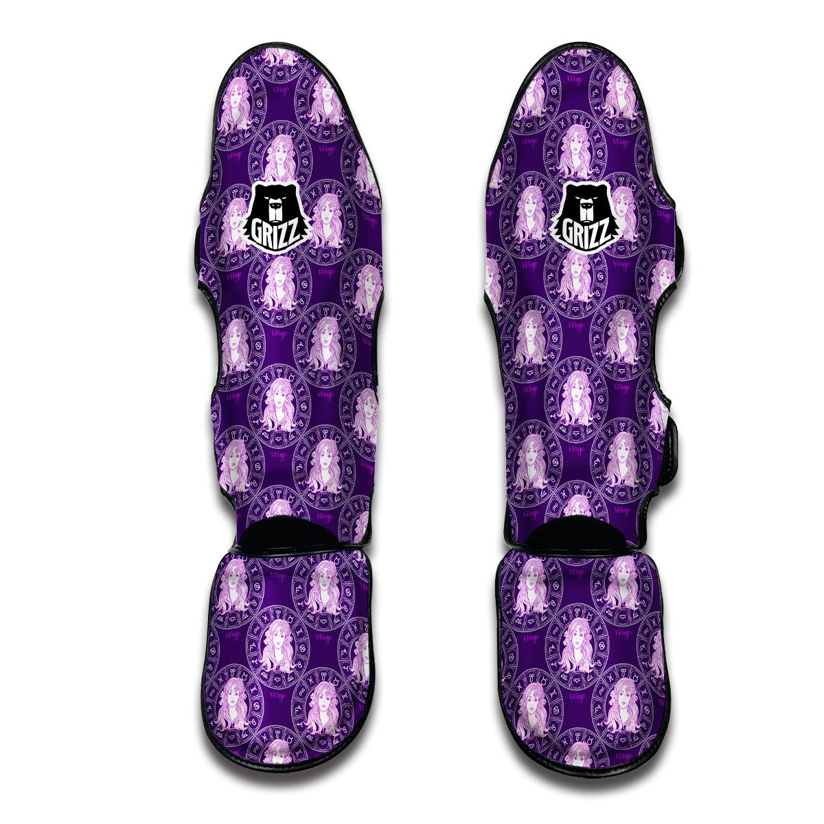 Virgo Zodiac Pattern Print Muay Thai Shin Guards-grizzshop