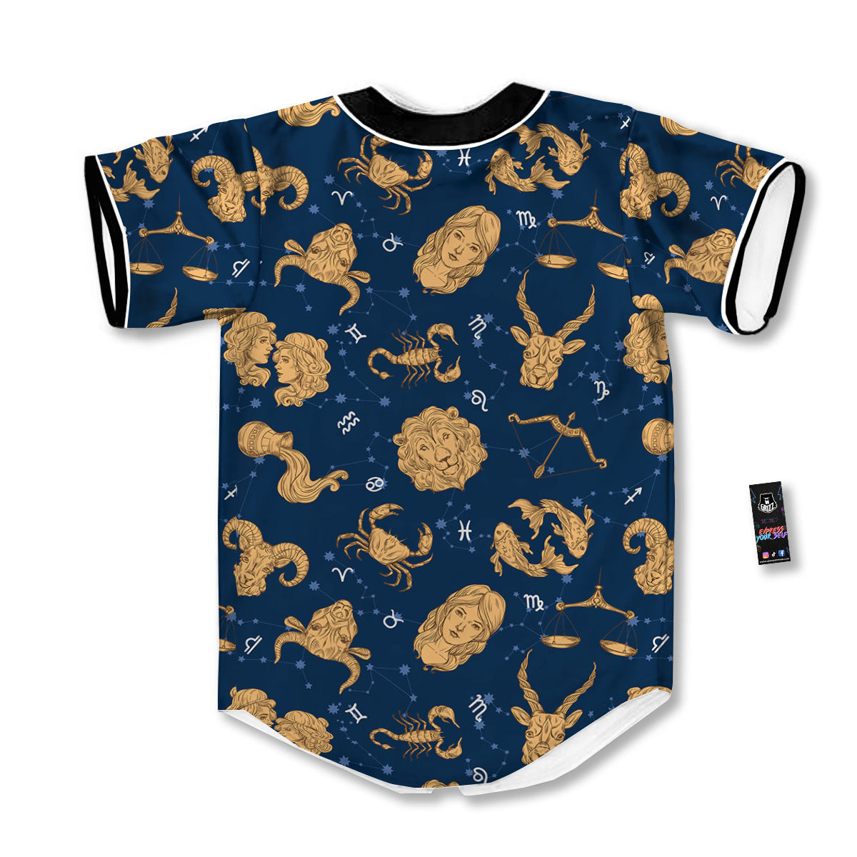 Virgo Zodiac Purple Print Pattern Baseball Jersey-grizzshop
