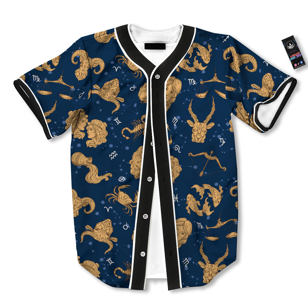 Virgo Zodiac Purple Print Pattern Baseball Jersey-grizzshop