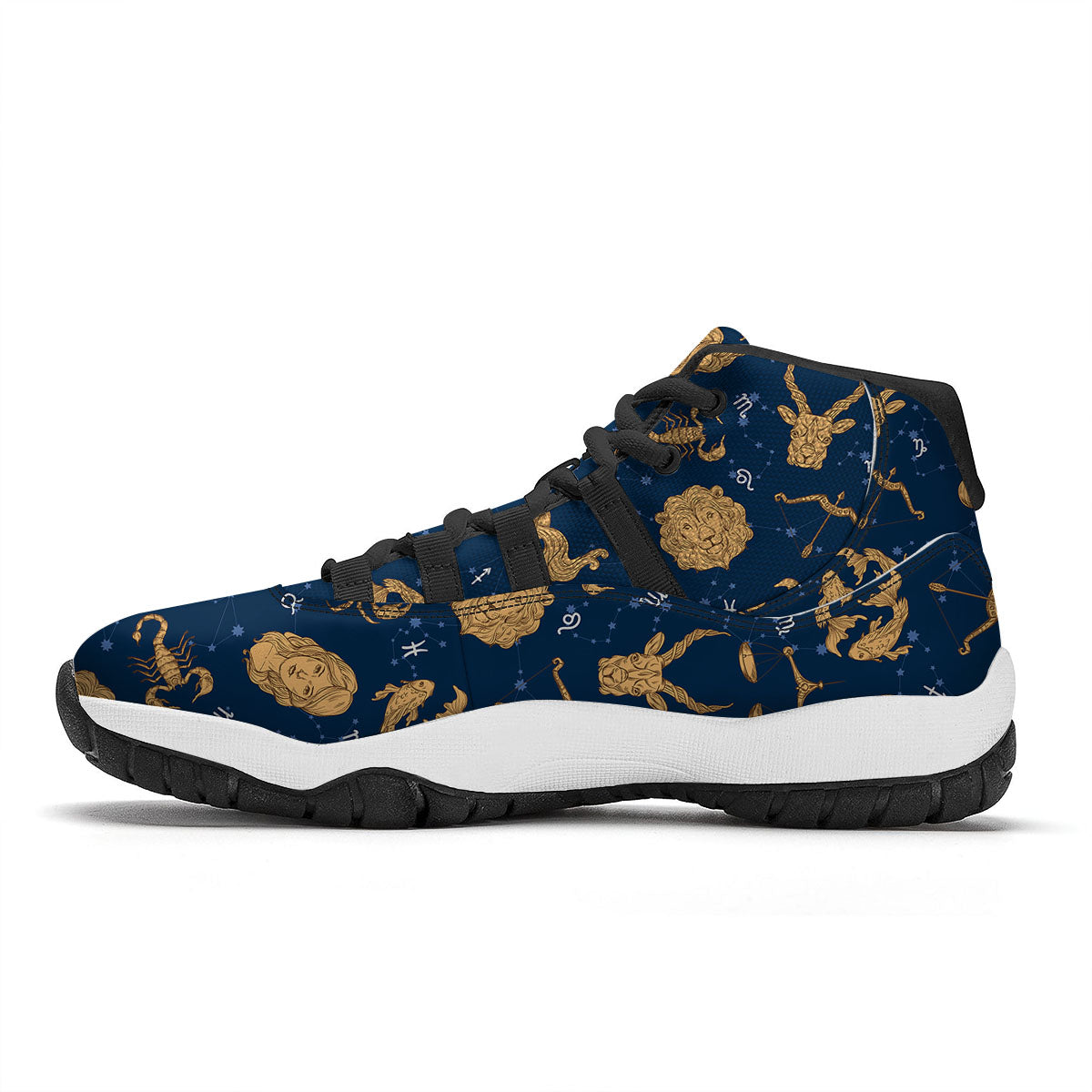 Virgo Zodiac Purple Print Pattern Black Bball Shoes-grizzshop